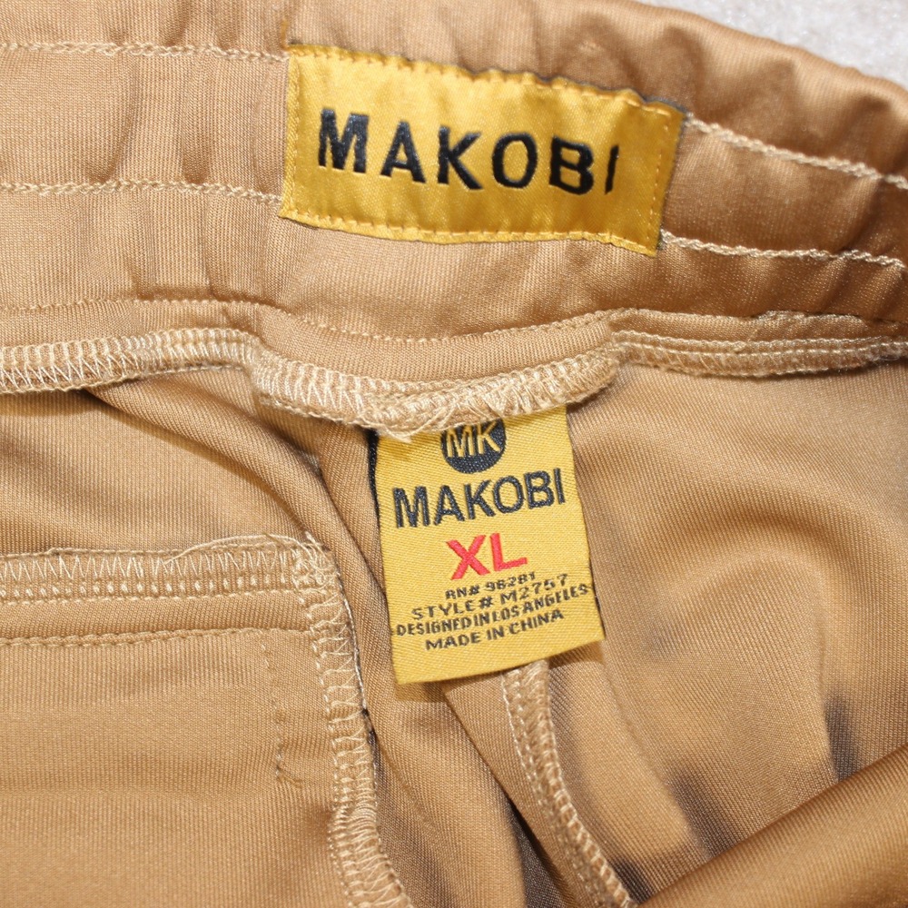Makobi Mens XL Tracksuit Set Tan Camel Multi Color Stripe Zip Jacket Pants M2757 - Picture 14 of 16